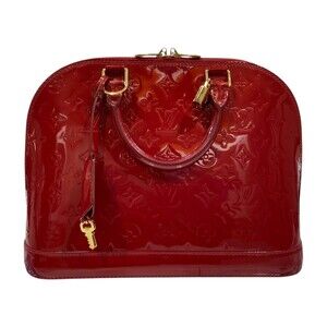 Louis Vuitton Alma Vernis Handbag Red
